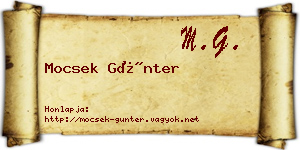 Mocsek Günter névjegykártya